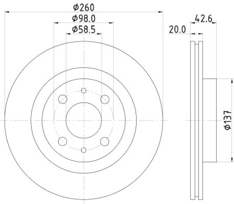 HELLA 8DD 355 108-441 Bremsscheibe für LADA