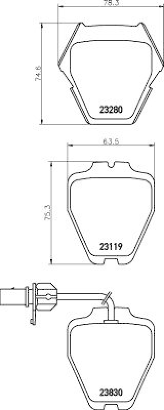 HELLA 8DB 355 009-031 Bremsbelagsatz, Scheibenbremsbelag für VW/AUDI