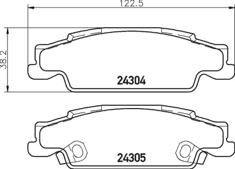 HELLA 8DB 355 006-801 Bremsbelagsatz, Scheibenbremsbelag für CADILLAC