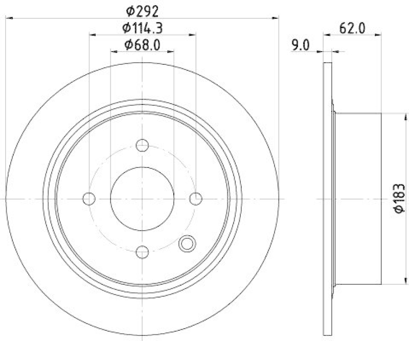 HELLA 8DD 355 122-981 Bremsscheibe für NISSAN