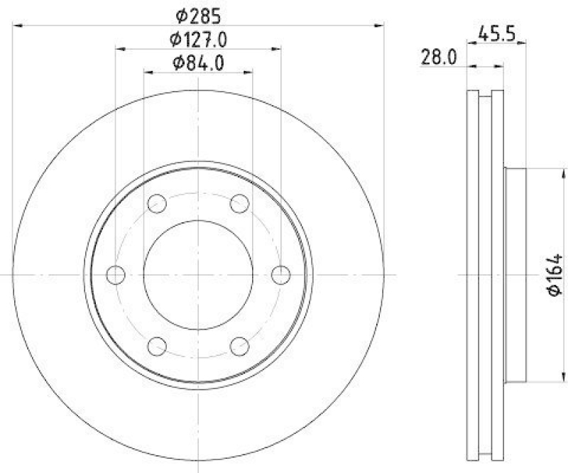 HELLA 8DD 355 108-531 Bremsscheibe 54130