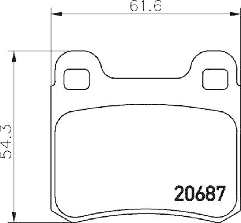 HELLA 8DB 355 007-351 Bremsbelagsatz, Scheibenbremsbelag für MB