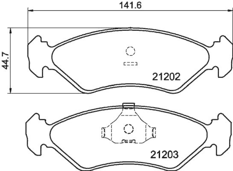 HELLA 8DB 355 007-391 Bremsbelagsatz, Scheibenbremsbelag für FORD