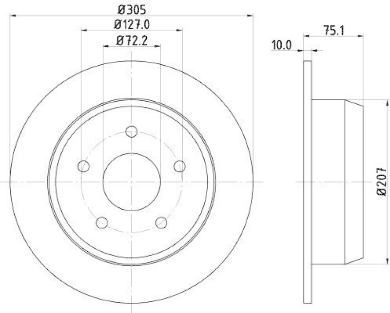 HELLA 8DD 355 108-611 Bremsscheibe 54137