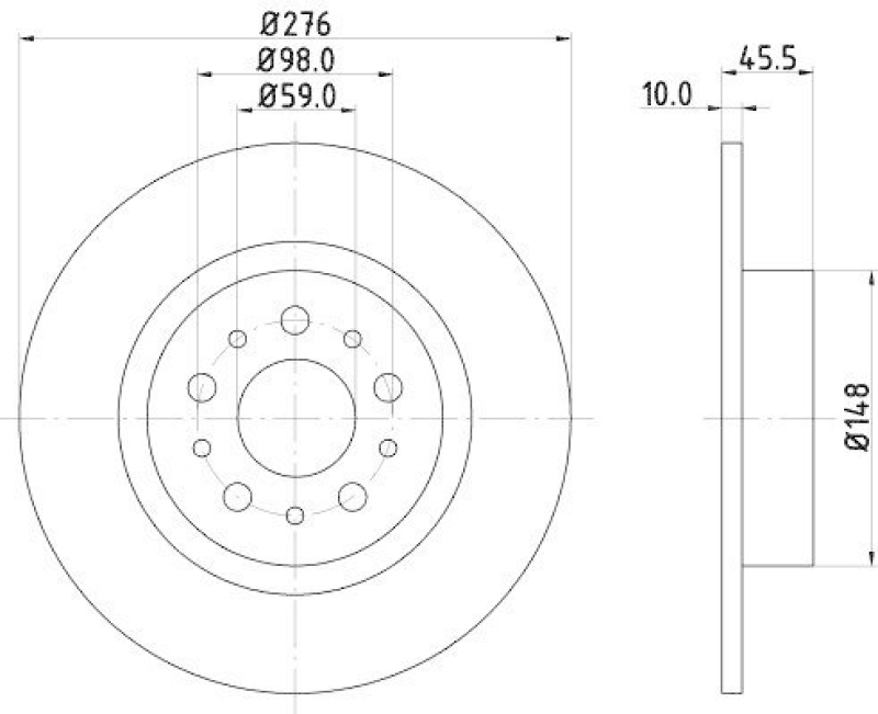 HELLA 8DD 355 108-731 Bremsscheibe