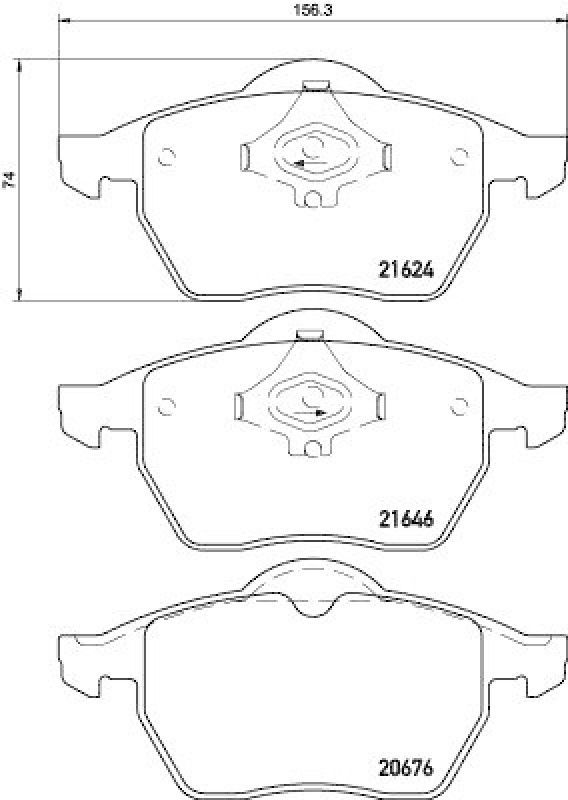 HELLA 8DB 355 007-881 Bremsbelagsatz, Scheibenbremsbelag für AUDI/VW