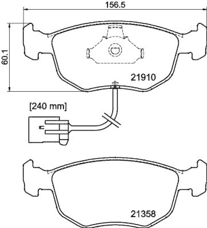 HELLA 8DB 355 007-991 Bremsbelagsatz, Scheibenbremsbelag für FORD