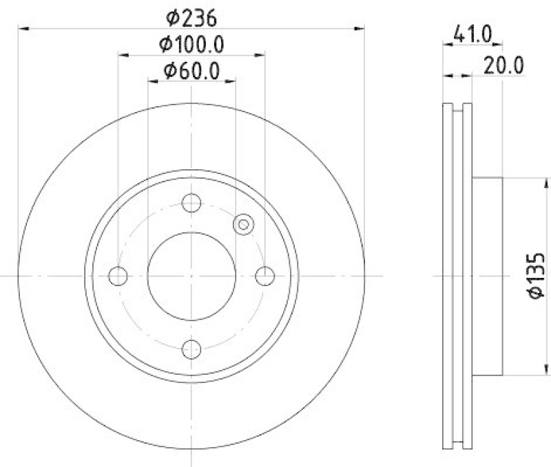 HELLA 8DD 355 123-121 Bremsscheibe