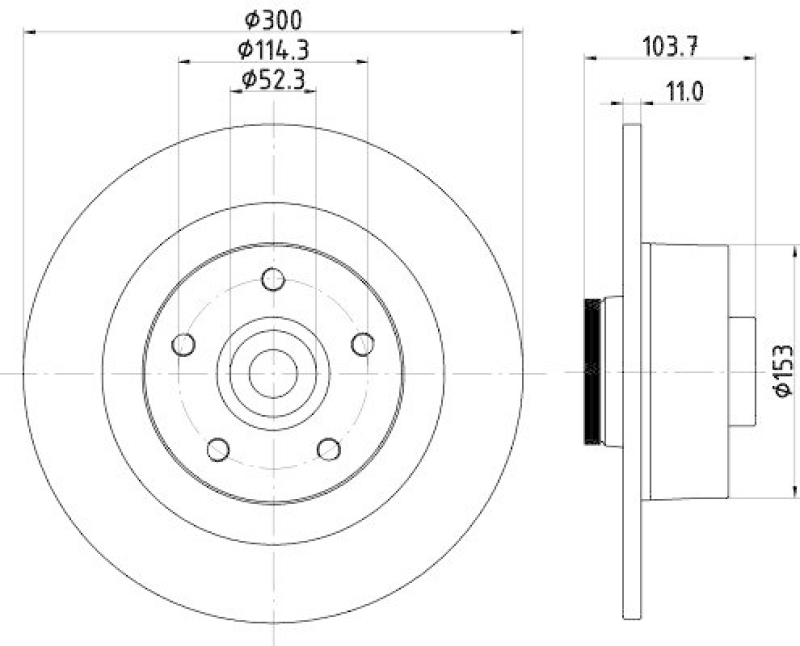 HELLA 8DD 355 123-171 Bremsscheibe