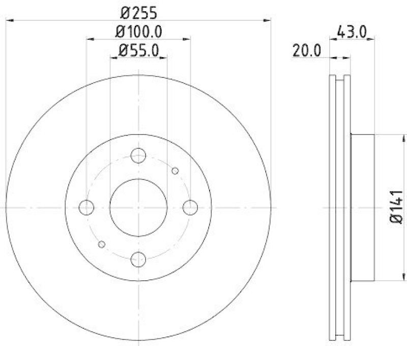 HELLA 8DD 355 108-881 Bremsscheibe