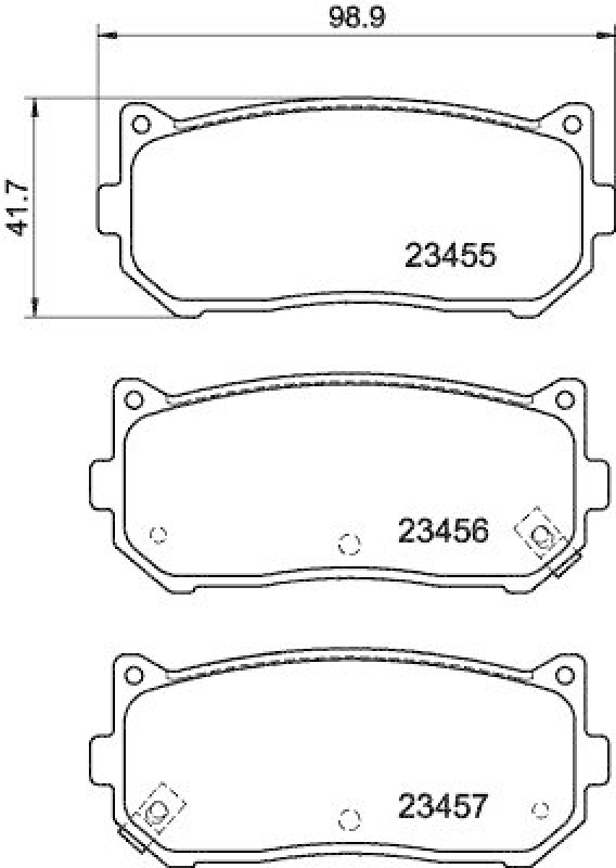 HELLA 8DB 355 009-341 Bremsbelagsatz, Scheibenbremsbelag für KIA