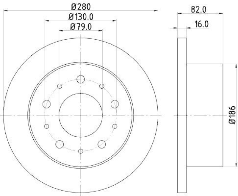 HELLA 8DD 355 108-981 Bremsscheibe 54162PRO