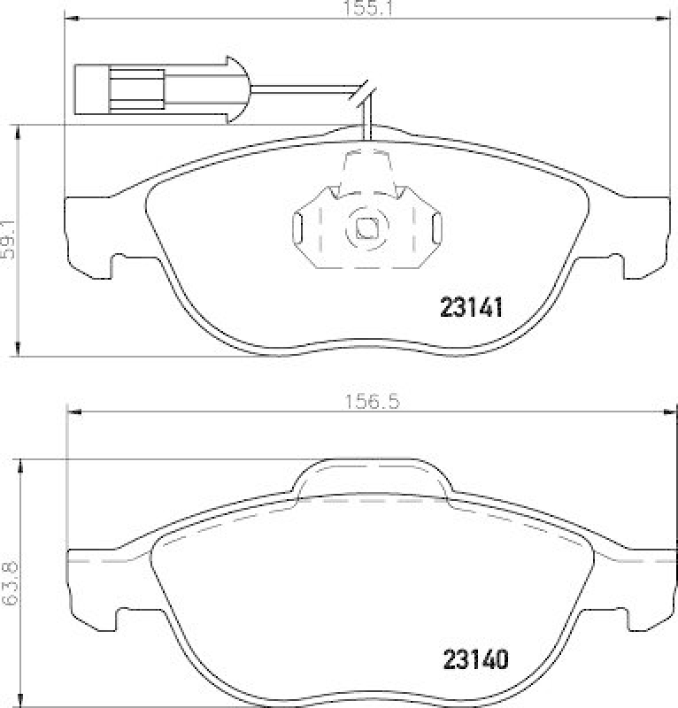 HELLA 8DB 355 008-421 Bremsbelagsatz, Scheibenbremsbelag für ALFA/LANCIA