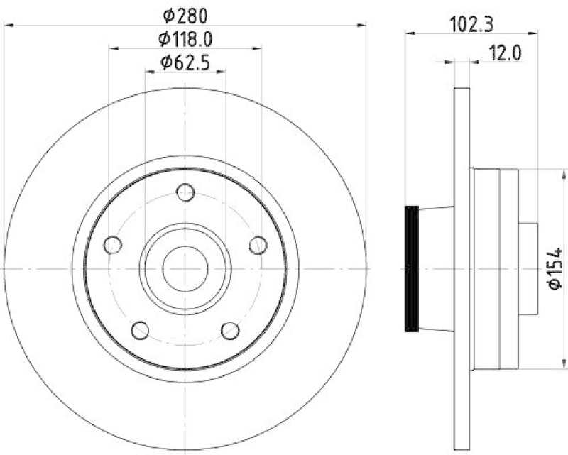 HELLA 8DD 355 123-251 Bremsscheibe für OPEL/RENAULT/NISSAN