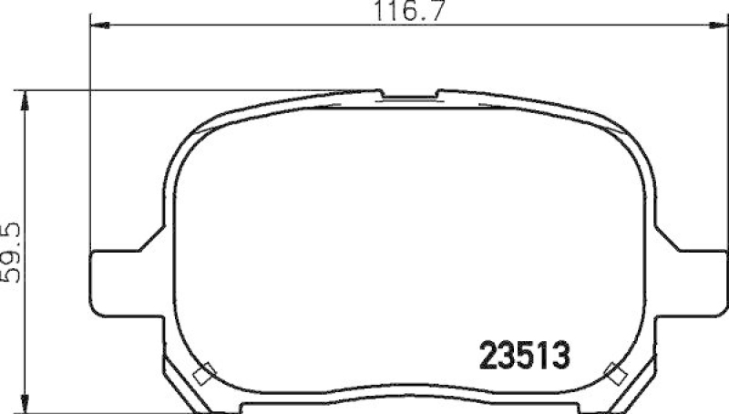 HELLA 8DB 355 009-351 Bremsbelagsatz, Scheibenbremsbelag für TOYOTA