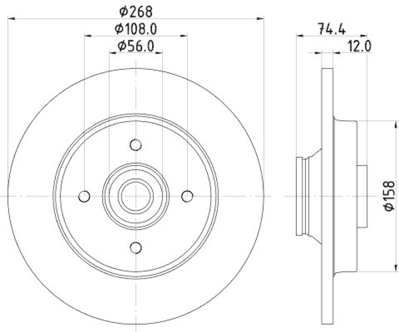 HELLA 8DD 355 123-261 Bremsscheibe für P.S.A