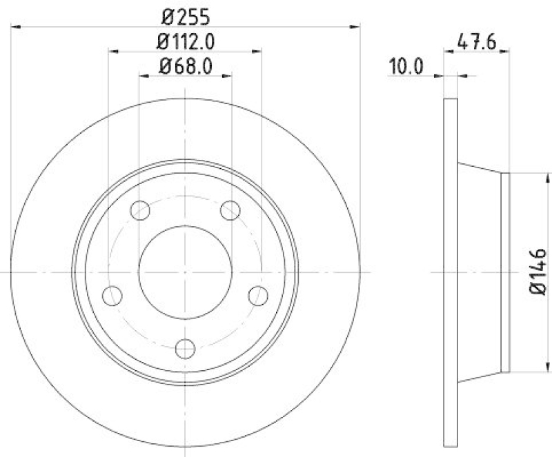 HELLA 8DD 355 109-091 Bremsscheibe für AUDI