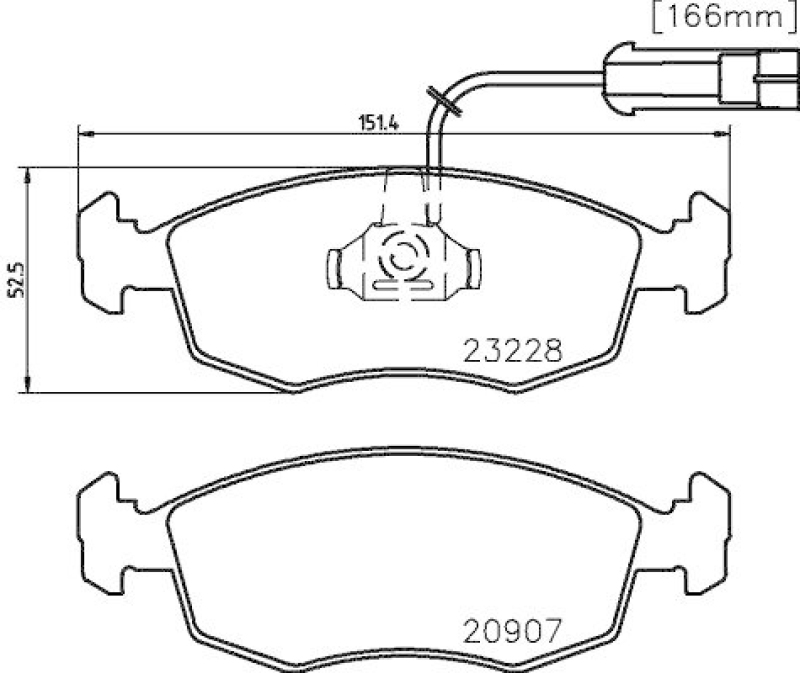 HELLA 8DB 355 008-521 Bremsbelagsatz, Scheibenbremsbelag für FIAT