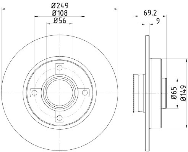 HELLA 8DD 355 123-281 Bremsscheibe für P.S.A