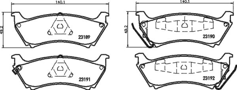 HELLA 8DB 355 008-671 Bremsbelagsatz, Scheibenbremsbelag für MB M-CLASS (W163)