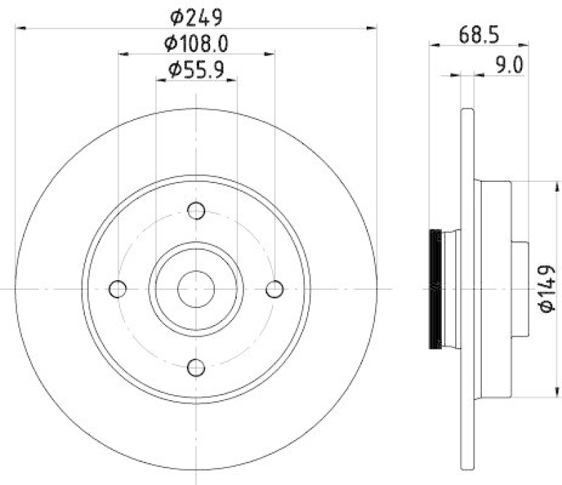 HELLA 8DD 355 123-291 Bremsscheibe für P.S.A