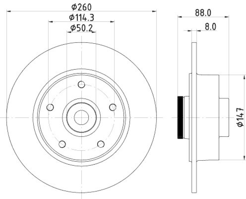 HELLA 8DD 355 123-311 Bremsscheibe für RENAULT