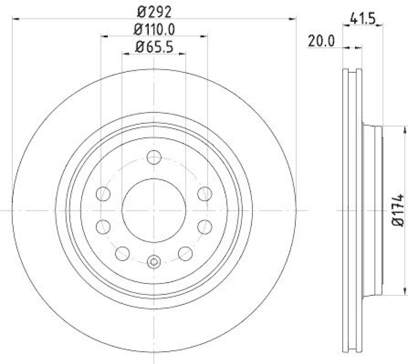 HELLA 8DD 355 109-191 Bremsscheibe 54184PRO