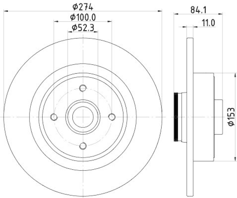 HELLA 8DD 355 123-331 Bremsscheibe für RENAULT GRAND SCÉNIC II