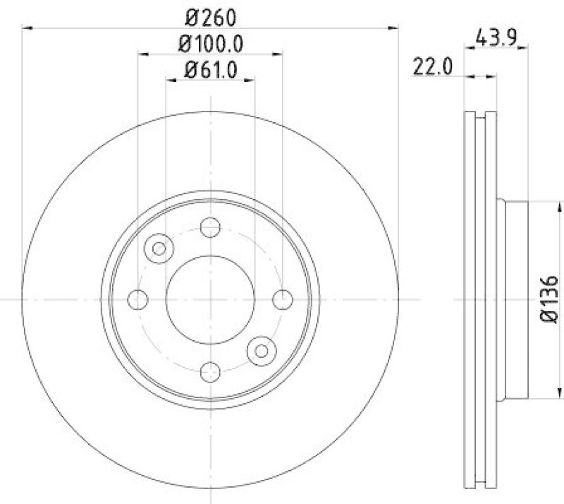 HELLA 8DD 355 109-331 Bremsscheibe für RENAULT/NISSAN/DACIA