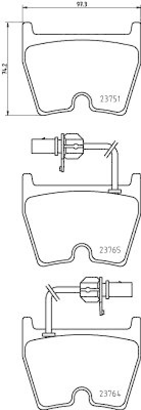 HELLA 8DB 355 009-191 Bremsbelagsatz, Scheibenbremsbelag für VW/AUDI