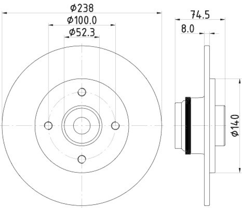 HELLA 8DD 355 123-351 Bremsscheibe für RENAULT