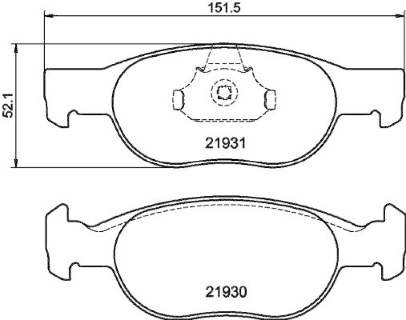 HELLA 8DB 355 009-231 Bremsbelagsatz, Scheibenbremsbelag für FIAT PUNTO (188_)