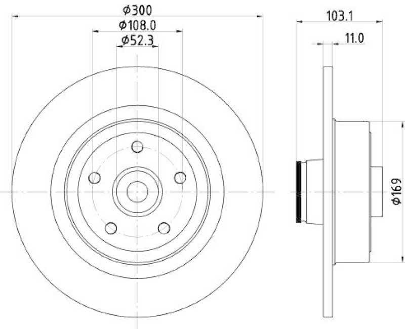 HELLA 8DD 355 123-361 Bremsscheibe für RENAULT MEGANE II