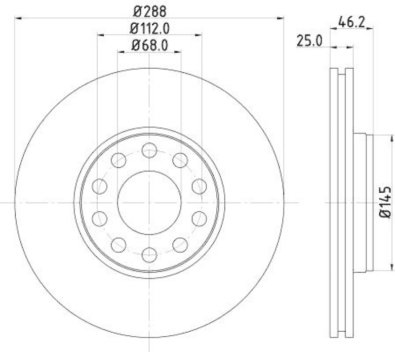 HELLA 8DD 355 109-621 Bremsscheibe