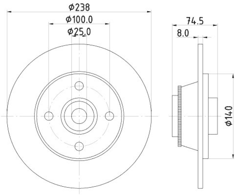 HELLA 8DD 355 123-391 Bremsscheibe