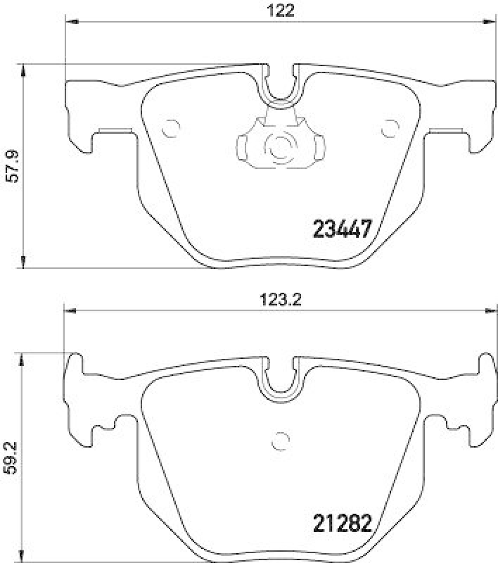 HELLA 8DB 355 009-331 Bremsbelagsatz, Scheibenbremsbelag für BMW 7 (E65, E66, E67)