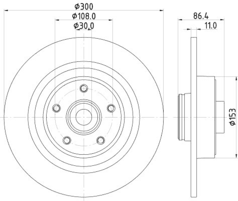 HELLA 8DD 355 123-411 Bremsscheibe für RENAULT VEL SATIS (BJ0)