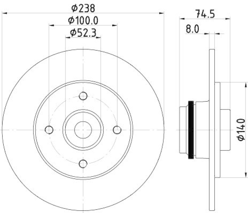 HELLA 8DD 355 123-431 Bremsscheibe für RENAULT