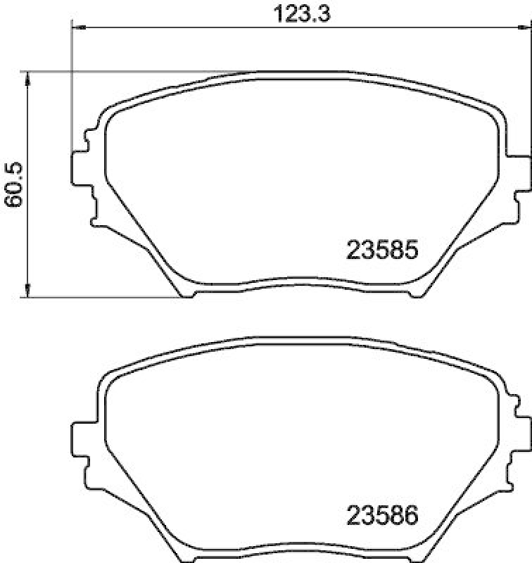 HELLA 8DB 355 009-741 Bremsbelagsatz, Scheibenbremsbelag für TOYOTA RAV 4 II