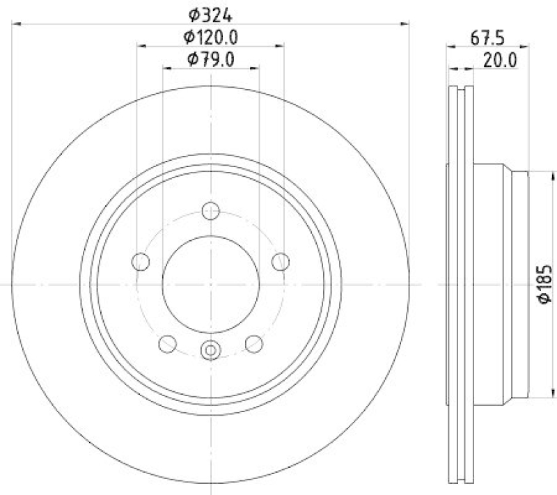 HELLA 8DD 355 110-021 Bremsscheibe 54231PRO