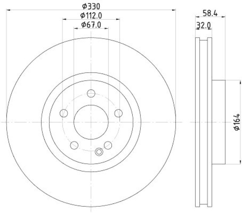 HELLA 8DD 355 123-501 Bremsscheibe