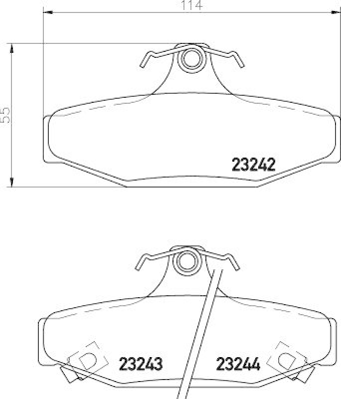 HELLA 8DB 355 009-571 Bremsbelagsatz, Scheibenbremsbelag für SSANGYONG/DAEWOO