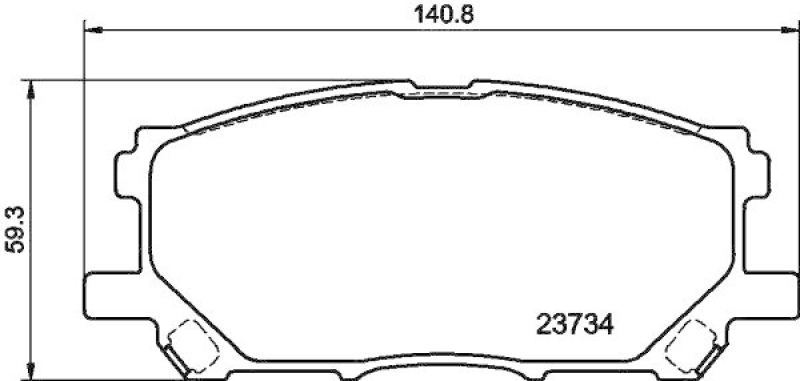 HELLA 8DB 355 010-071 Bremsbelagsatz, Scheibenbremsbelag für LEXUS