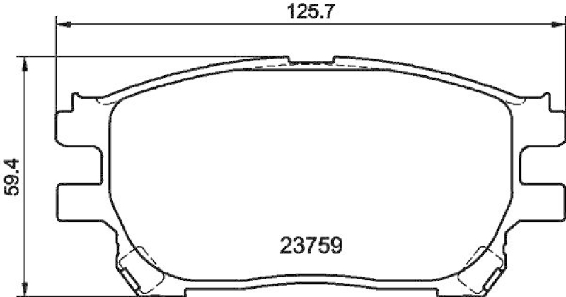 HELLA 8DB 355 010-111 Bremsbelagsatz, Scheibenbremsbelag für TOYOTA PREVIA