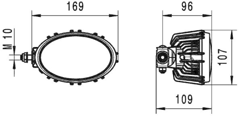 HELLA 1GA 996 761-191 AScheinwerfer Oval 100 Compact LED