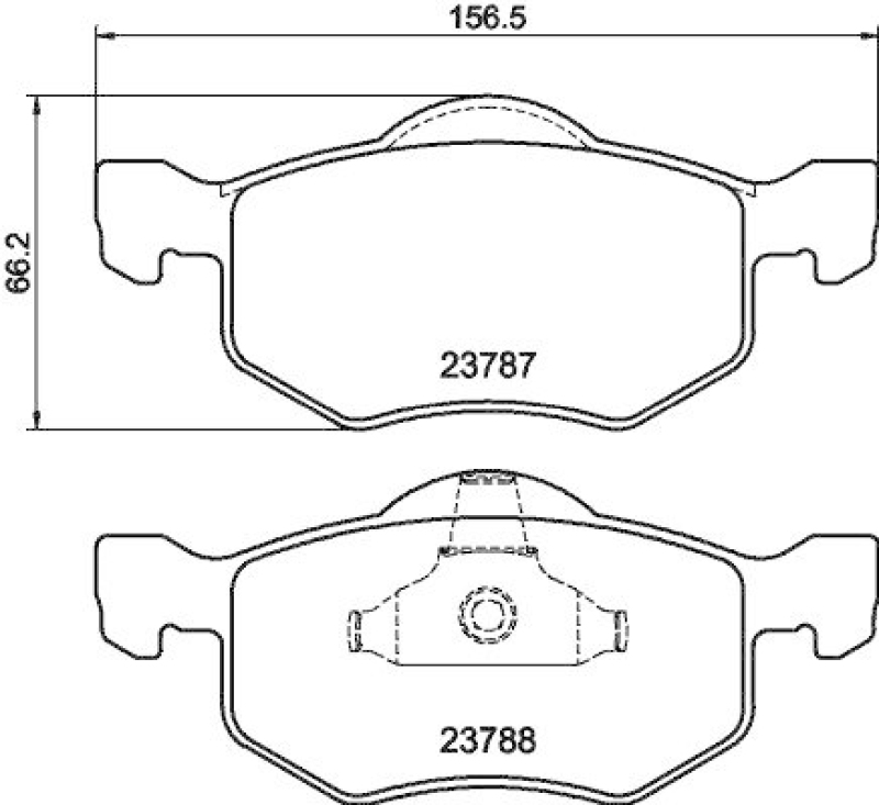 HELLA 8DB 355 010-141 Bremsbelagsatz, Scheibenbremsbelag für MAZDA/FORD