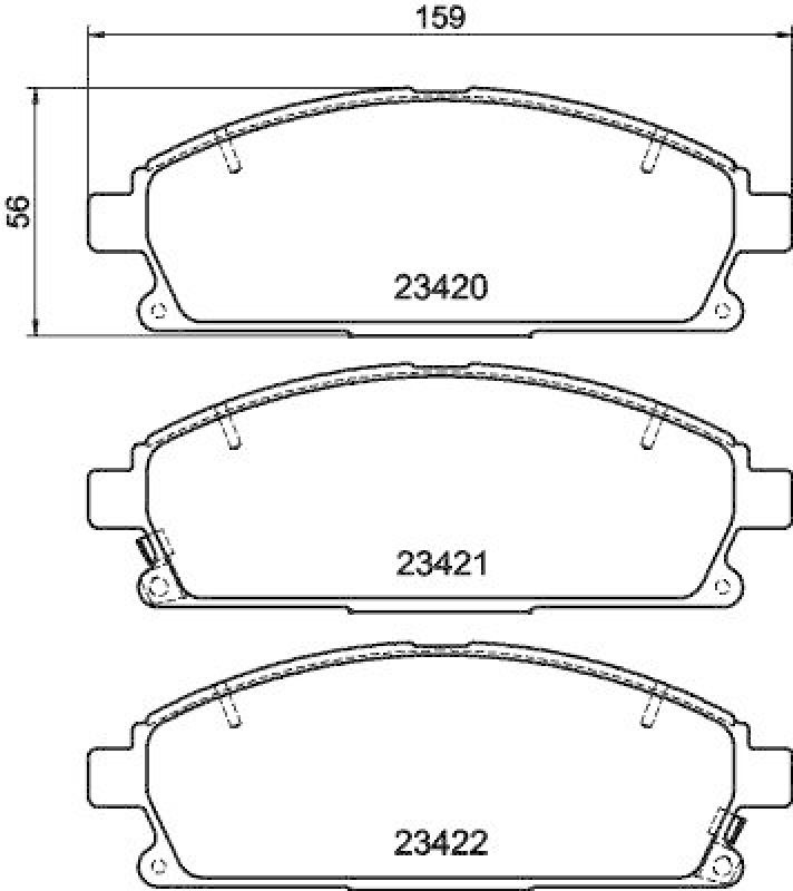 HELLA 8DB 355 009-661 Bremsbelagsatz, Scheibenbremsbelag für NISSAN