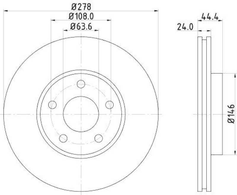 HELLA 8DD 355 110-281 Bremsscheibe