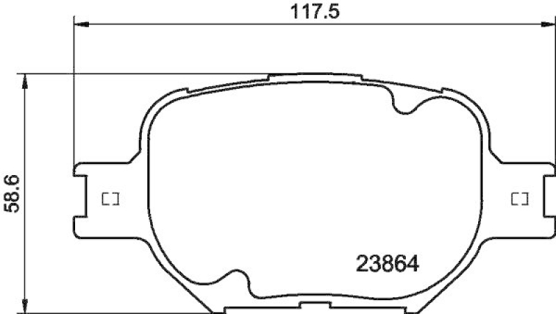 HELLA 8DB 355 010-201 Bremsbelagsatz, Scheibenbremsbelag für TOYOTA