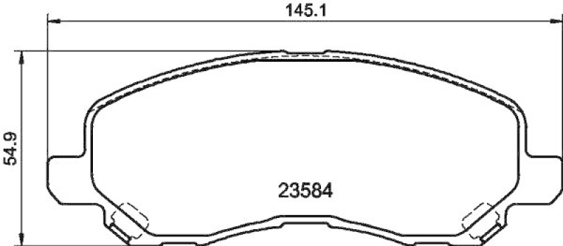 HELLA 8DB 355 009-671 Bremsbelagsatz, Scheibenbremsbelag für MITSU./DODGE